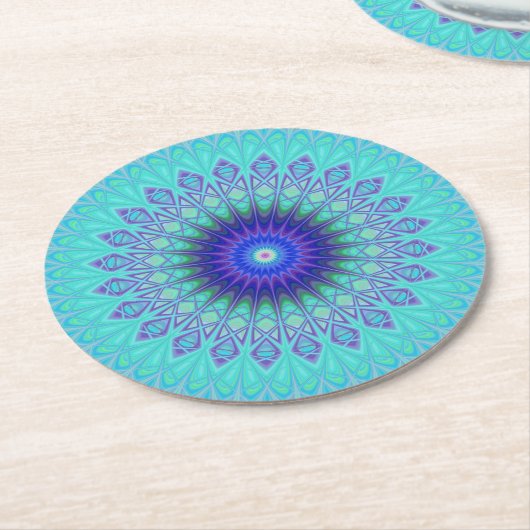 凍結する曼荼羅 ラウンドペーパーコースター (アングル)