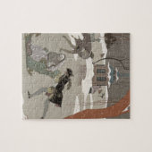 凍結する湖でアイススケートします、イラストレーションのための ジグソーパズル (横)