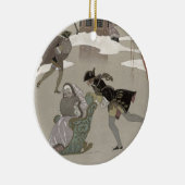 凍結する湖でアイススケートします、イラストレーションのための セラミックオーナメント (右)