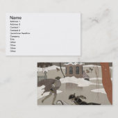 凍結する湖でアイススケートします、イラストレーションのための 名刺 (正面/裏面)