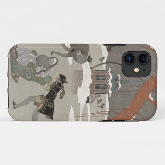 凍結する湖でアイススケートします、イラストレーションのための Case-Mate iPhoneケース (裏面(横))