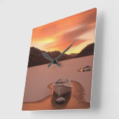 凍結する湖| Ruthven、イギリス スクエア壁時計 (傾斜)