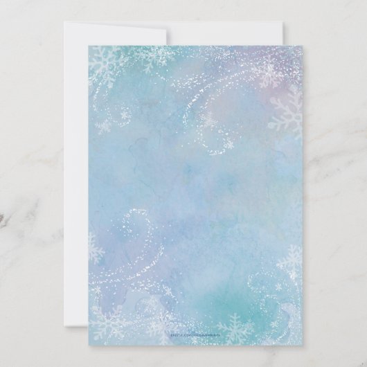 凍結する突風の休日のパーティの招待状 招待状 (裏面)