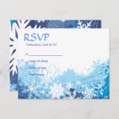 凍結する雪片のバーのバルミツワーの応答カード 出欠カード (正面/裏面)