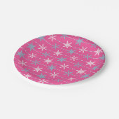 凍結する雪片パターン休日の紙皿 ペーパープレート (アングル)