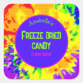 凍結乾燥キャンディラカラフルベパーソナライズされたル スクエアシール (正面)