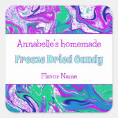 凍結乾燥キャンディ明るいカスタム製品ラベル スクエアシール (正面)