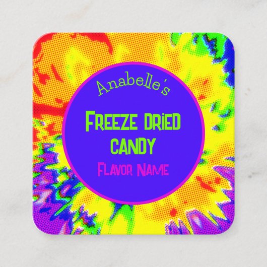 凍結乾燥飴カスタムカラフルパーソナライズされた スクエア名刺 (正面)