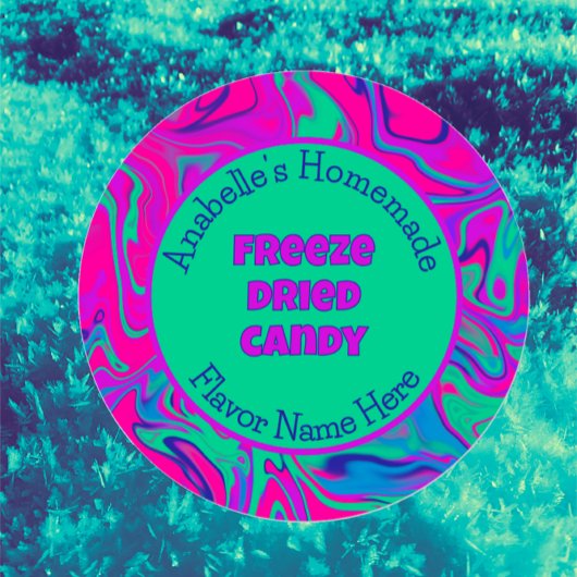 凍結乾燥飴カラフルクールカスタムラベル ラウンドシール
