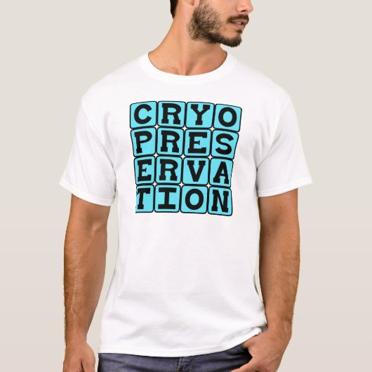 凍結保存、人の凍結 Tシャツ (正面)