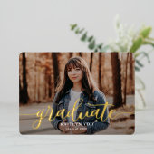 凝った味のフォイル卒業招待状 箔招待状 (立ち正面)