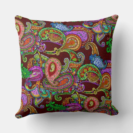 凝縮する混合物のペイズリーの枕- クッション (裏面)