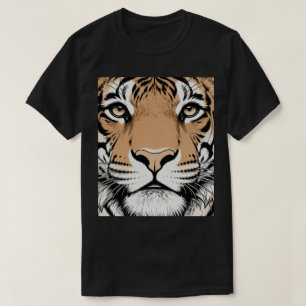凝視するトラの顔、トラ Tシャツ