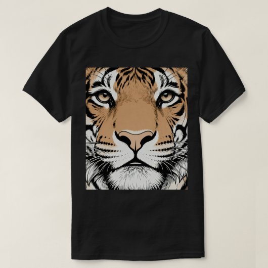 凝視するトラの顔、トラ Tシャツ (デザイン正面)