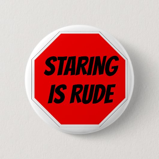 凝視は失礼なボタンです 缶バッジ (正面)
