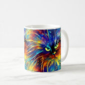 凝集抽象芸術絶妙な猫のスプラッシュシームレス コーヒーマグカップ (正面右)
