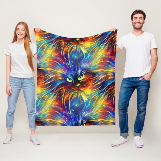 凝集抽象芸術絶妙な猫のスプラッシュシームレス フリースブランケット (インサイチュ)