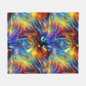 凝集抽象芸術絶妙な猫のスプラッシュシームレス フリースブランケット (正面(横))