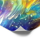 凝集抽象芸術絶妙な猫のスプラッシュシームレス ポスター (角)