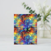 凝集抽象芸術絶妙な猫のスプラッシュシームレス ポストカード (スタンド正面)