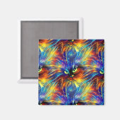 凝集抽象芸術絶妙な猫のスプラッシュシームレス マグネット (正面/裏面)