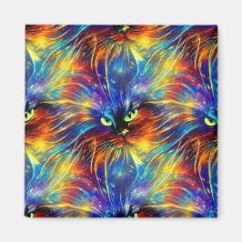 凝集抽象芸術絶妙な猫のスプラッシュシームレス マグネット