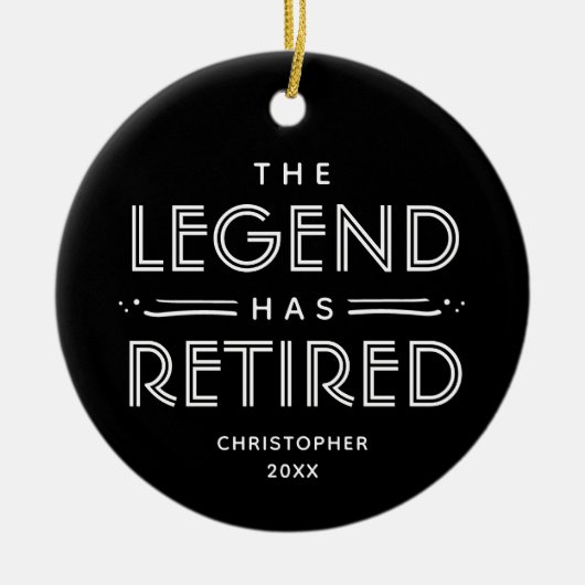 凡例の種類退職したパーソナライズされたモダンあり セラミックオーナメント (正面)