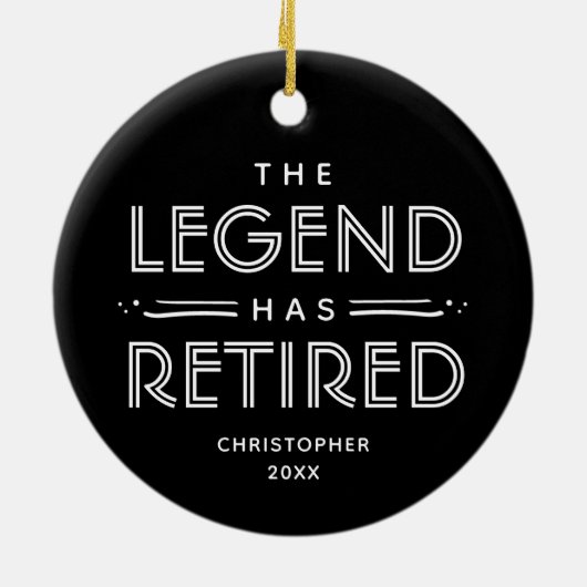 凡例の種類退職したパーソナライズされたモダンあり セラミックオーナメント (裏面)