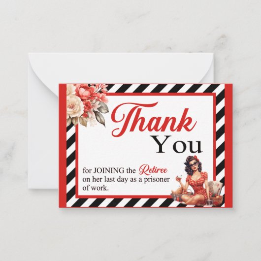 凡例退職したピンナップ除・売却サンキューカード ノートカード (正面)