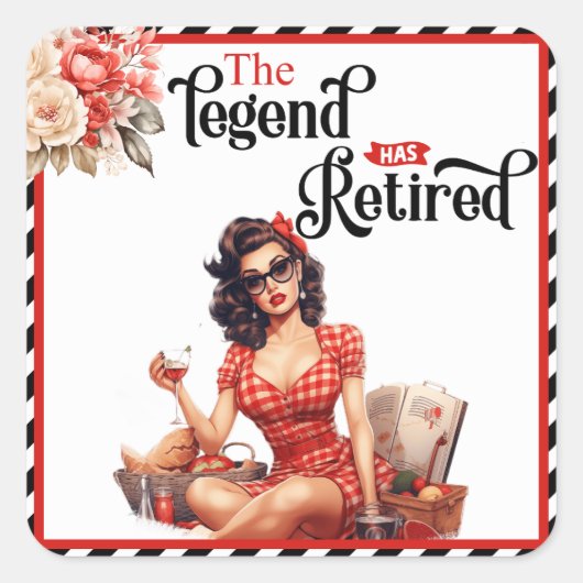 凡例退職したピンナップ除・売却パーティー スクエアシール (正面)