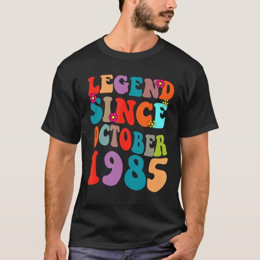 凡例1985年10月以来ヴィンテージ誕生日レトロV Tシャツ (正面)