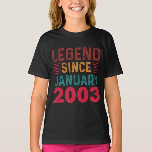 凡例2003年1月以降のヴィンテージ誕生日 Tシャツ (正面)