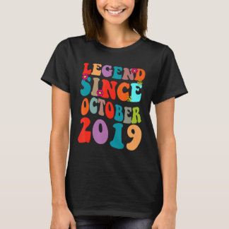 凡例2019年10月以来ヴィンテージ誕生日レトロV Tシャツ