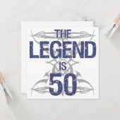 凡例50番目の誕生日 カード (正面/裏面インサイチュ)