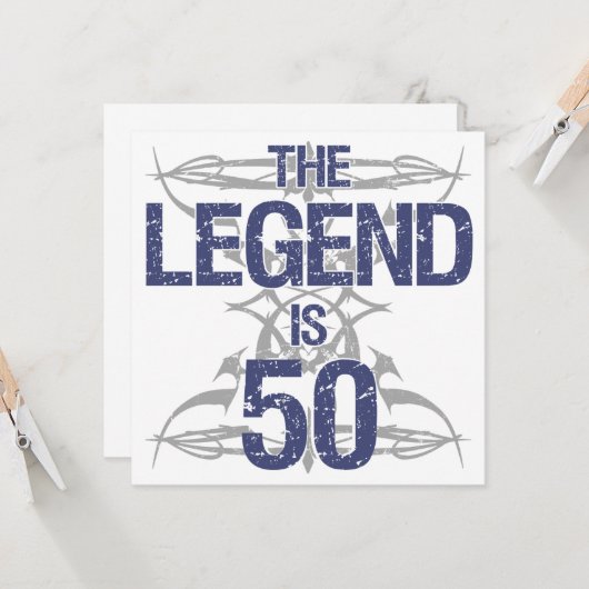 凡例50番目の誕生日 カード (正面/裏面インサイチュ)