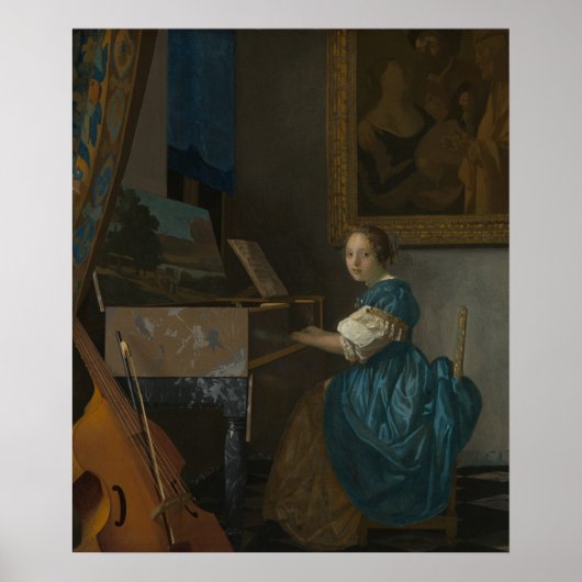 処女に座った若い女性 ポスター (正面)