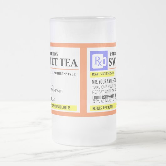 処方おもしろい済み甘いお茶すり付きマグカップ フロストグラスビールジョッキ (中央)