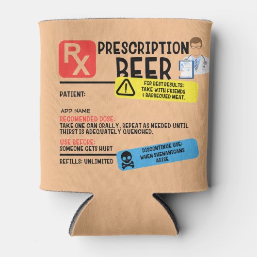 処方おもしろい用ビールクーラーボックス 缶クーラー (正面)