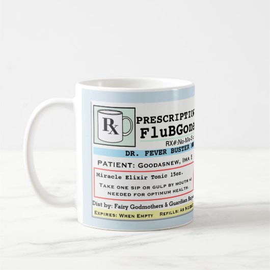 処方おもしろい薬RXインフルエンザ治療 コーヒーマグカップ (左)