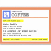 処方コーヒー長方形パーソナライズされた シール (正面)