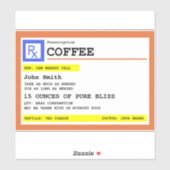 処方コーヒー長方形パーソナライズされた シール (シート)
