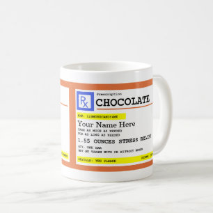 処方チョコレートのカスタマイズ可能な名前 コーヒーマグカップ