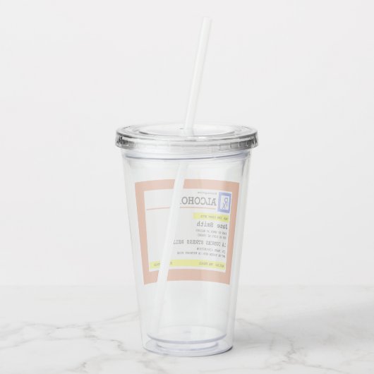 処方パーソナライズされた酒ユーモアのある   アクリルタンブラー (裏面)