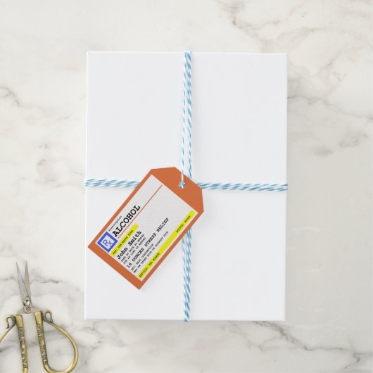 処方パーソナライズされた酒ユーモアのある ギフトタグ (より糸つき)