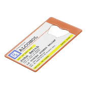 処方パーソナライズされた酒ユーモアのある クレジットカード栓抜き (正面アングル)