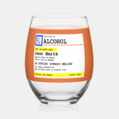 処方パーソナライズされた酒ユーモアのある ステムなしワイングラス (正面)