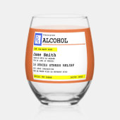 処方パーソナライズされた酒ユーモアのある ステムなしワイングラス (裏面)