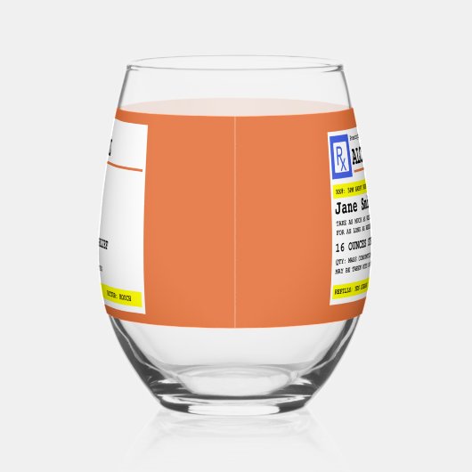 処方パーソナライズされた酒ユーモアのある ステムなしワイングラス (右)