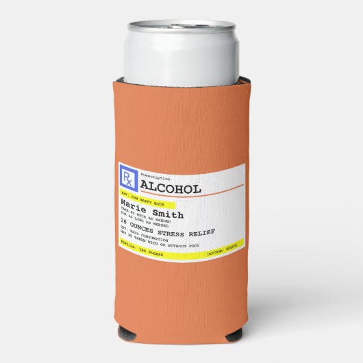 処方パーソナライズされた酒ユーモアのある スリム缶クーラー (Seltzer正面)