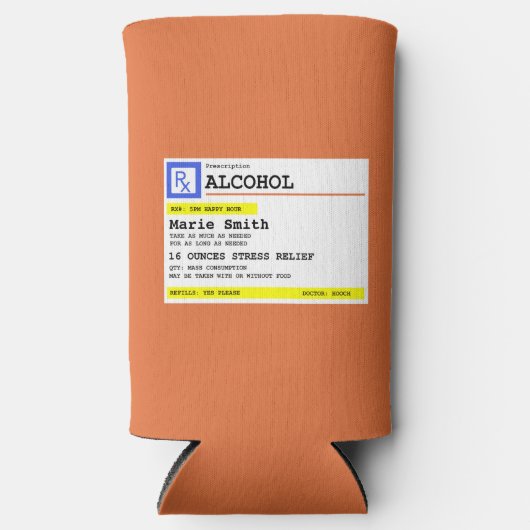 処方パーソナライズされた酒ユーモアのある スリム缶クーラー (正面)